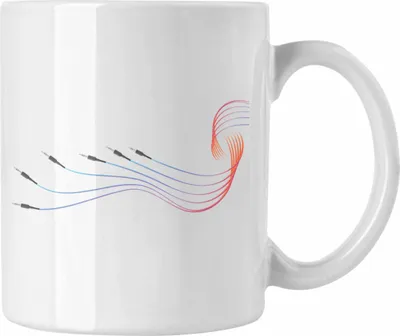 Produktbild von Trendation - Modular Synthesizer Musiker DJ Tasse Geschenk Welle Grafik GeburtstagWeihnachten. (Weiß)