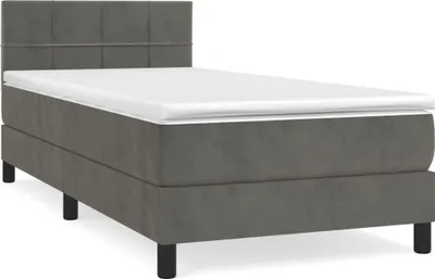 Obrázok produktu pre vidaXL Boxspring posteľ s matracom Dark Grey 90x190 cm Velvet