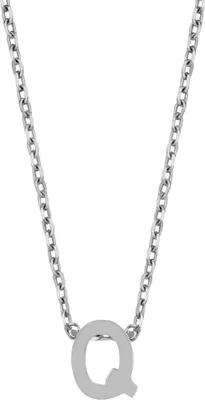 Produktbild von Geschenk für sie New Bling 9NB-907Q Silberne Halskette Damen - Buchstabenanhänger - Q - Initialschmuck - Farbe Silber