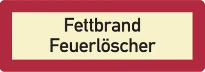 Produktbild von Dreifke® Feuerwehrschild, Fettbrand Feuerlöscher - DIN 40 - 210x74x1.5 mm Kun...