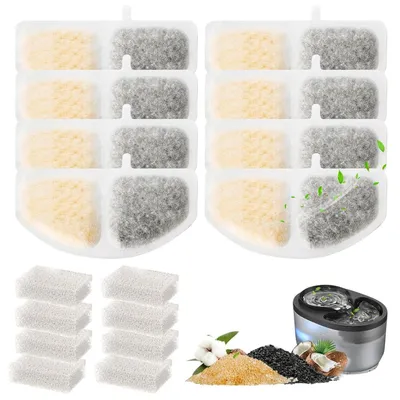 Productafbeelding van Katzenbrunnen filter, 16 stuks (8 filters + 8 schuimfilters) voor drinkfonteinen van 2,5 liter