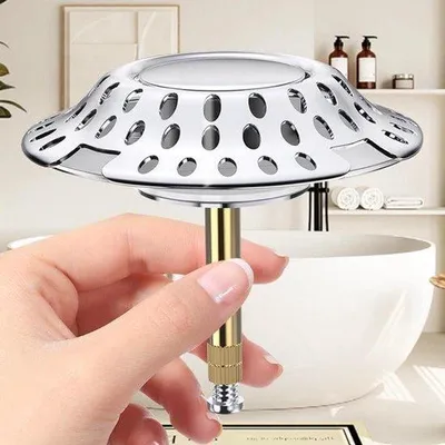 Produktbild von Badewannenstopper mit Haarsieb, Messing, Abflussfilter
