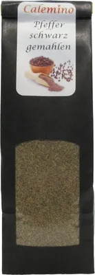 Produktbild von Calemino Pfeffer schwarz gemahlen 75g für Gulasch, Grillfleisch, Gemüse, Suppen