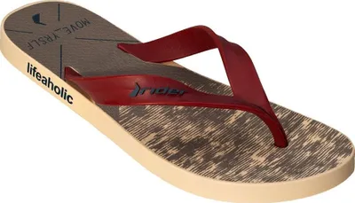 Produktbild von Rider Herren Flip Flops Sommer Schuhe Badelatschen Pantoletten Slides Braun/Rot Gr.42