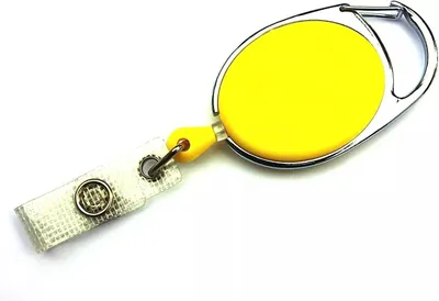 Produktbild von 2x GELB Ausweisjojo Jojo Zipper Ausweis Halter Kartenhalter Schlaufenclip Aufrollmechanismus Schlüsselanhänger