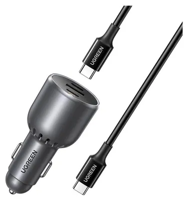 Zdjęcie produktu dla Ładowarka Samochodowa Ugreen Ec705, Usb + 2X Usb-C, 130W + Kabel 1M 5A