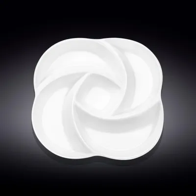 Image de Plat de service Wilmax 30 cm à compartiments, en porcelaine, blanc WL-992597/A