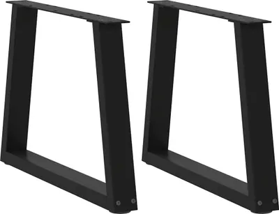 Produktbild von Möbel Esstisch Beine V-Form 2 Stück Schwarz 50x(42-43,3) cm Stahl - Tischbeine 4012548