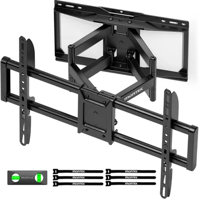 Image de Support mural pour télévision, pivotant et inclinable, pour écrans de 37 à 90 pouces, capacité maximale de 75 kg, compatible VESA 600x400 mm, couleur noire