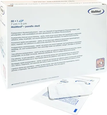 Produktbild von Steril Wundpflaster 7 x 5 cm, Steriler Wundverband, Pflaster Sensitiv Selbstklebend Schützt bei Schnittwunden & Kratzern Wundverband