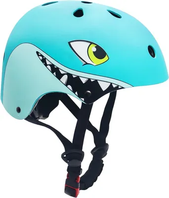 Immagine prodotto di Casco per bambini - Casco sportivo per bambini - Sicurezza in bicicletta - Regolabile e leggero - 50-54 cm - Squalo