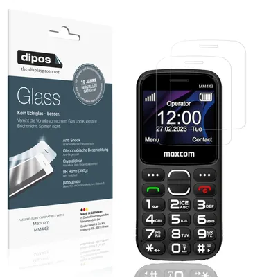 Produktbild von 2x Schutzfolie für Maxcom MM443 - Anti-Shock 9H Folie dipos Glass Kunststoffglas