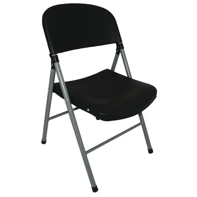 Obrázek produktu pro Skládací židle Bolero z plastu a oceli v černé barvě, 2 kusy