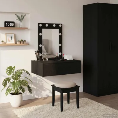 Produktbild von "im Angebot" Schminktisch mit Speicher Schwarz 60x40x70 cm Holzwerkstoff - Schminktische CC24661