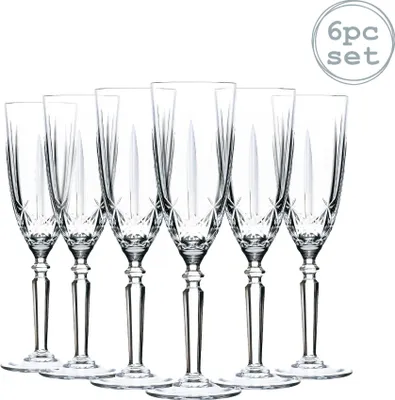 Produktbild von RCR Kristall Orchestra Cut Glas Champagner-Flöten-Gläser Set - 200ml - Packung mit 6