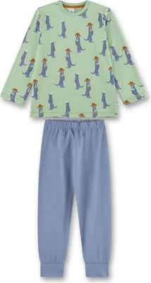 Produktbild von Sanetta Jungen-Schlafanzug lang grün Erdmännchen 128
