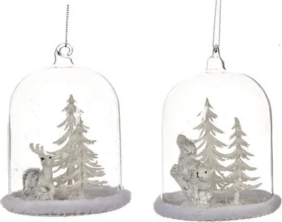 Produktbild von Goodwill Globus Winterszene Hirsch-Eichhörnchen Glas-Schneewittchen 10,5 cm Advantage Ass pro 2 Stück