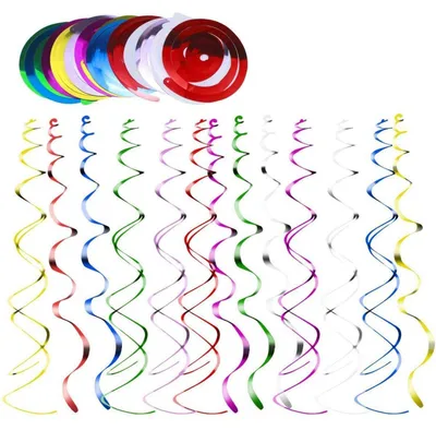 Immagine prodotto di Set di 14 spirali decorative multicolore, ideali per feste di compleanno, matrimoni, Capodanno e Carnevale