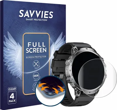 Produktbild von 4x Savvies Fullscreen Schutzfolie für LIGE EF13 1.85" Displayschutz Folie Fullcover Klar Transparent