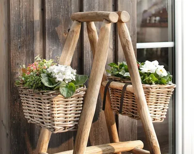 Produktbild von Rattan Pflanzkasten "Koboo Grey" klein, grau, Balkonkasten mit Halterung, Blumenkasten für Draußen, Pflanzgefäß