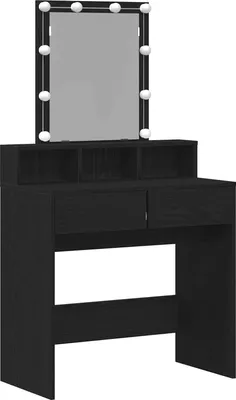 Immagine prodotto di vidaXL Tavolino da toilette con ripiano in rovere nero 80 x 41 x 144,5 cm