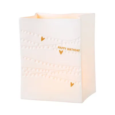 Zdjęcie produktu dla Räder Porzellanlichttüte Happy Birthday 8x6x10cm