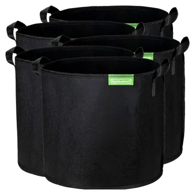 Produktbild von 5 Stück 30L Pflanzsack aus Vliesstoff Ø35,6cm Höhe 30,5cm - Blackline