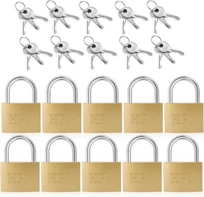 Produktbild von 10 Stück Vorhängeschlösser mit Schlüssel, 30 mm kleine Vorhängeschlösser, gleichschließend, für Koffer, Schränke, Schließfächer und Spinde