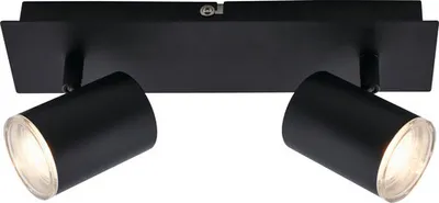Zdjęcie produktu dla Reflektor łazienkowy LED 2xGU10 IP44 5 W czarny metal-plastik Briloner