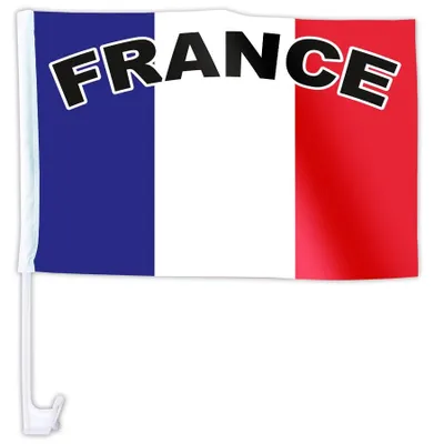 Produktbild von Auto Flagge Länder – Autofahne mit Länderflagge – Fanartikel EM WM Public Viewing – Flagge für Auto Fensterhalter – verschiedene Länder wählbar: Frankreich Land wählen: Frankreich