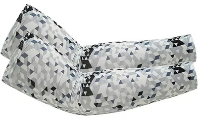 Productafbeelding van 3 paar armwarmers met UV-bescherming, UPF 50+, voor dames en heren, ademend en verkoelend, grijs en wit