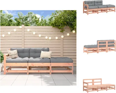 Produktbild von vidaXL 3-tlg. Garten-Lounge-Set mit Kissen Massivholz Douglasie - Gartensofaelemente
