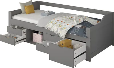 Produktbild von HOME DELUXE Kinderbett COSMOS mit Schubladen - 90 x 200 cm Grau