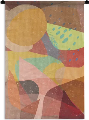 Obrázek produktu pro MuchoWow® Tapestry Wall Hanging Abstract - Umění - Rainbow - Pastel 90x135 Tapestry dekorace Nástěnný závěsný šátek
