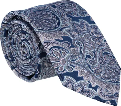 Produktbild von Herren Krawatte aus 100% Seide, Paisley-Muster, marinefarben, 7,0cm Breite