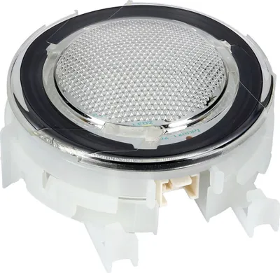 A close-up of a dishwasher interior light assembly.