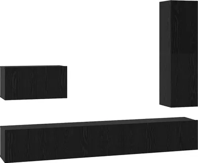 Immagine prodotto di vidaXL Set di 4 mobili TV, colore nero, effetto legno di quercia, materiale: legno ingegnerizzato