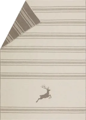 Produktbild von Flanelldecke Hirsch/Streifen Farbe Rohweiß 140x200cm von David Fussenegger