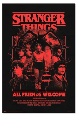 Produktbild von Stranger Things All Friends Welcome poster