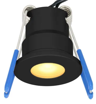 Image de HOFTRONIC - Spot encastré LED 3W 12V IP65 2700K Noir 28mm