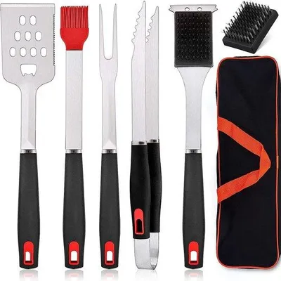 Immagine prodotto di Robusto set di utensili da barbecue 7 in 1, portatile, con custodia