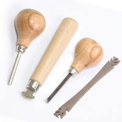 4-in-1 Edelsteinfassungswerkzeug-Set mit Hartholzgriffen