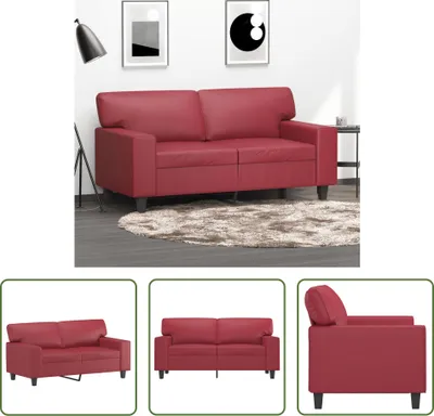 Produktbild von The Living Store 2-Sitzer-Sofa Weinrot 120 cm Kunstleder