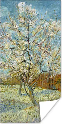 Produktbild von MuchoWow® Poster Blühender Pfirsichbaum - Vincent van Gogh 75x150 cm - Dekoration für die Wände