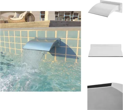 Produktbild von vidaXL Pool-Wasserfall Edelstahl 30x9x26 cm Silbern - Brunnen & Wasserfälle