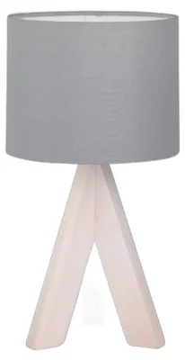 Zdjęcie produktu dla Lampa stołowa GING brązowo-szara 1xE14x40W drewno wym:31x17x17cm IP20 RL