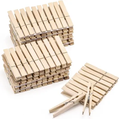 Produktbild von 100x Holzklammern 25 mm Mini, Wäscheklammern - Kleine Klammern aus nachhaltigem Holz - Ideal für Fotowände, Fotohalter und DIY-Projekte - Holzwäschekl