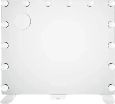 Immagine prodotto di Specchio illuminato per il trucco Valora - Specchio Hollywood con 14 luci LED dimmerabili - 3 temperature di colore - Controllo a sfioramento - Con USB - Bianco - 60 x 50 cm