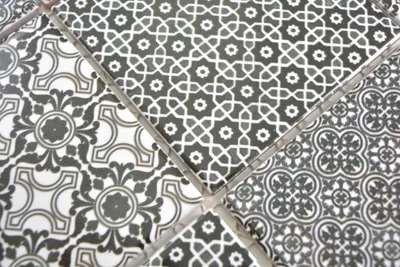 Produktbild von Handmuster Keramik Mosaik schwarz Mosaikfliese Wand Fliesenspiegel Küche Bad MOS22B-0303_m