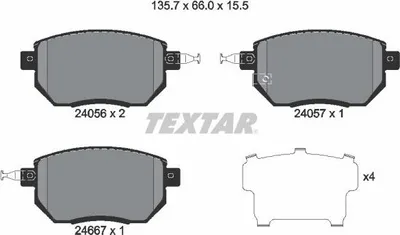 Produktbild von TEXTAR Bremsbeläge Satz Vorne für NISSAN Pathfinder III (R51) 2405601